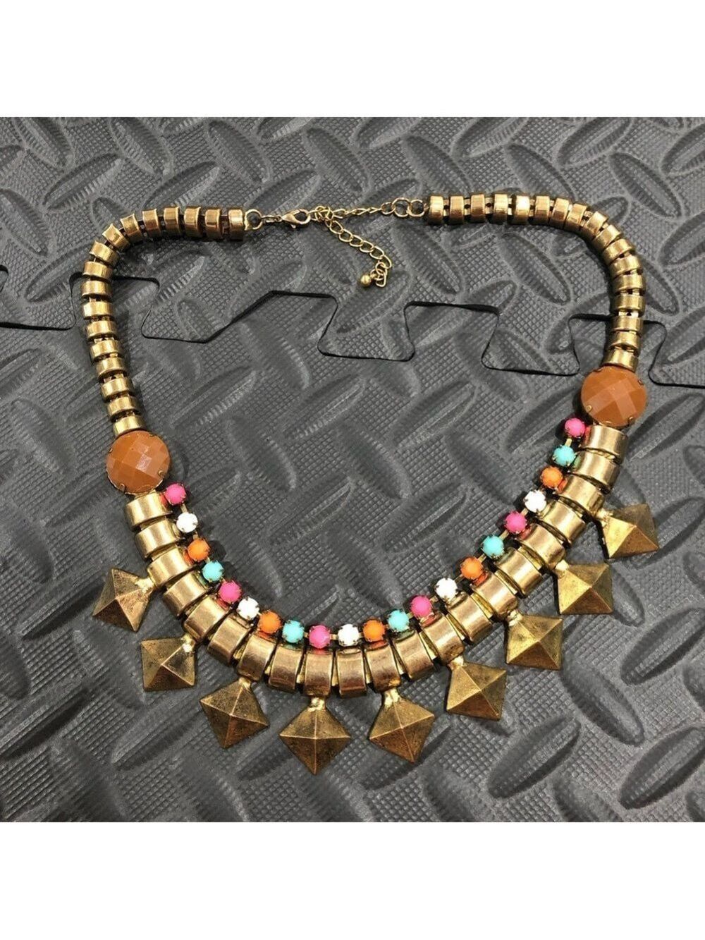 Gold and Multicolor Statement Necklace